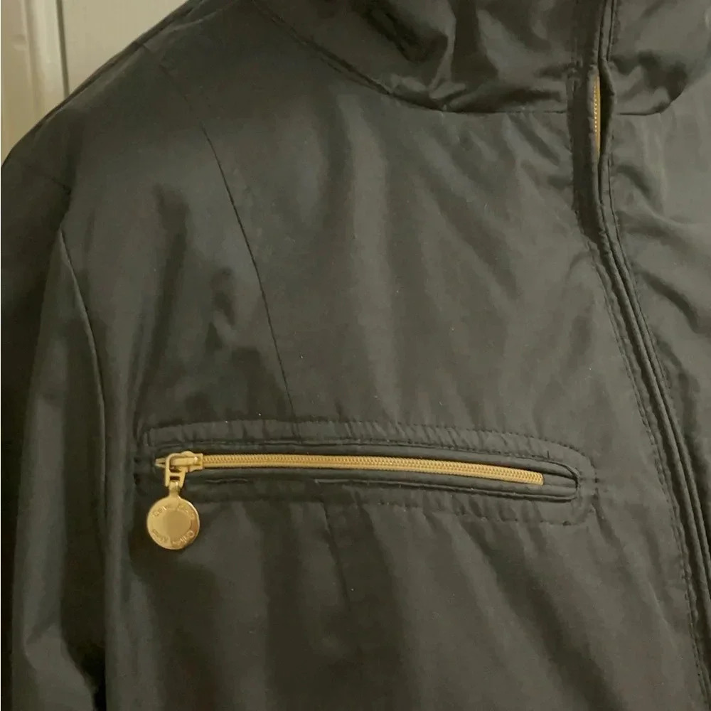 Calvin Klein stunning jacket gold hardware with double zipper. - Picture 13 of 16